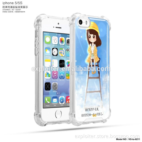 Full protective air sac gel tpu phone cover for iphone 5s cover oem